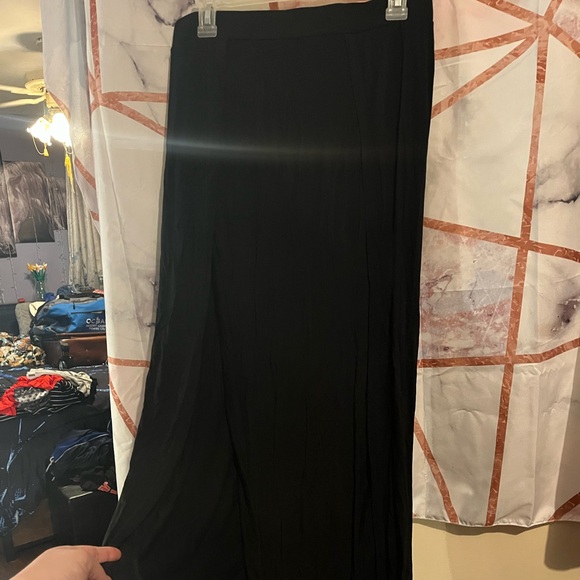 Shein - Black Maxi Slit Skirt Night Out - Picture 6 of 8